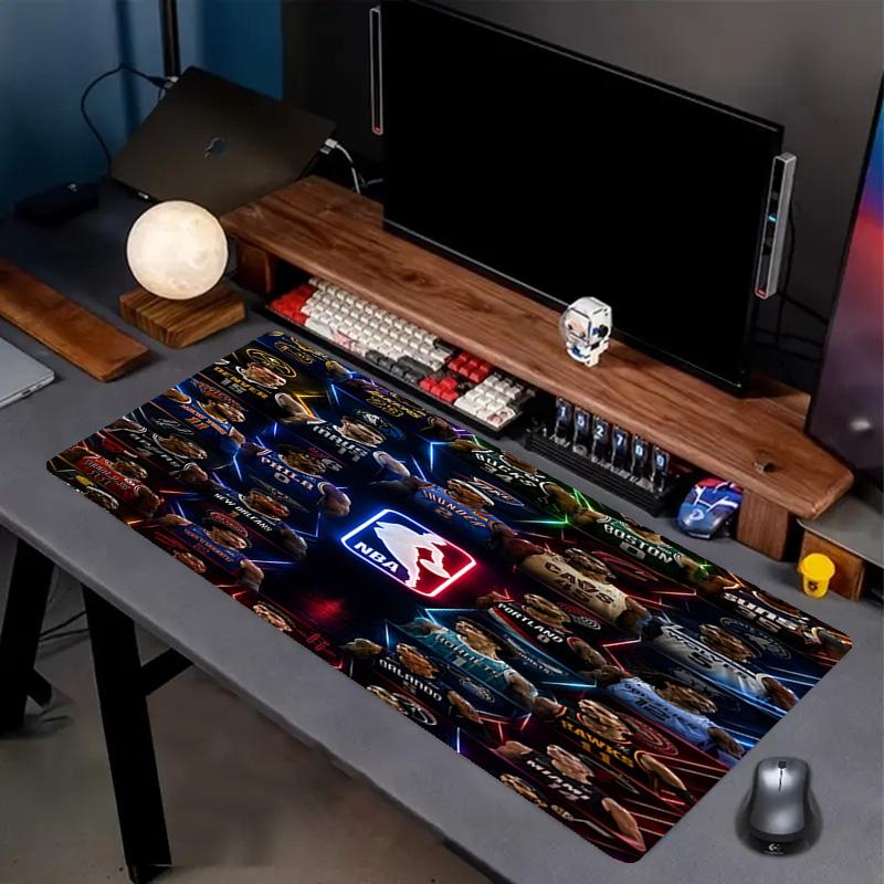 NBA Print Mauspad, Anti-Rutsch Desktop Tastaturmatte, für PC Laptop Gaming Arbeiten Tägliche Nutzung, Cooles Festival Überraschungsgeschenk