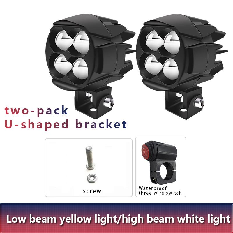 Motorcycle LED Fog Light Auxiliary Headlight Hi/Low Beam Moto Fog Driving Light Spotlight Work Lamp for Off Road Truck Car ATV