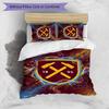 Set Lenzuola Stampato West Ham United Football 3 Pezzi, Comodo Set Copripiumino per Camera da Letto Amico della Pelle