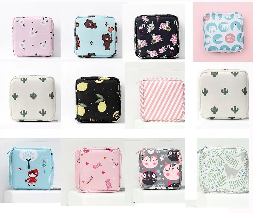Borsa per Custodia Salvasanitari e Tamponi da Donna Pochette Trucco Carine con Zip Organizer da Donna per Cosmetici, Rossetto, Chiavi, Auricolari, Cavi Dati