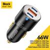 Essager 100W Car Charger Fast Charging Quick Charger QC PD 3.0 for IPhone 14 Type C USB Car Charger for Samsung Laptops Tablets