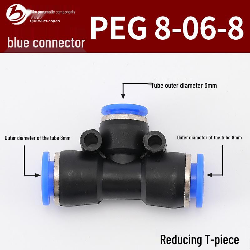 Wirtschaftlicher blauer pneumatischer Schnellkuppler: Gerade, T-Stück, Vierweg, Fünfweg, Reduzierstück für PU/PE/PY/PZA/PK/PV
