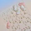 Charming Petal Flower Colorful Wildflowers Daisy Leaves 5D Relief Self Adhesive Nail Art Sticker Decoration Manicure Decal DIY