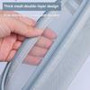 Double Layer Mesh Pen Bag Large Capacity Transparent Stationery Storage Bag Multifunctional Zipper Exam Supplies Organizer