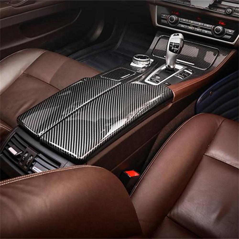 For BMW 5Series F10 F18 11-17 RHD Carbon Fiber Look Center Console Armrest Cover