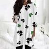 Women's  Casual 3/4 Sleeve Shirts Fashion St Patrick's Print Tunic Tops With Pockets