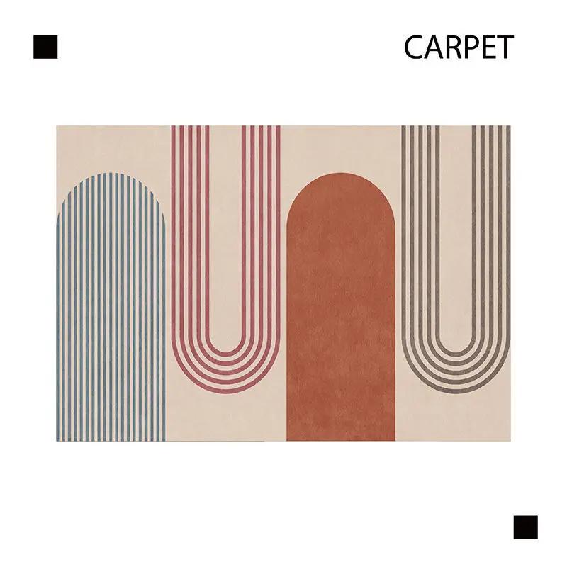 Nordic Modern Minimalist Living Room Carpet Abstract Non-slip Luxury Bedroom Rug Home Decoration Fluffy Square Vortex Mat