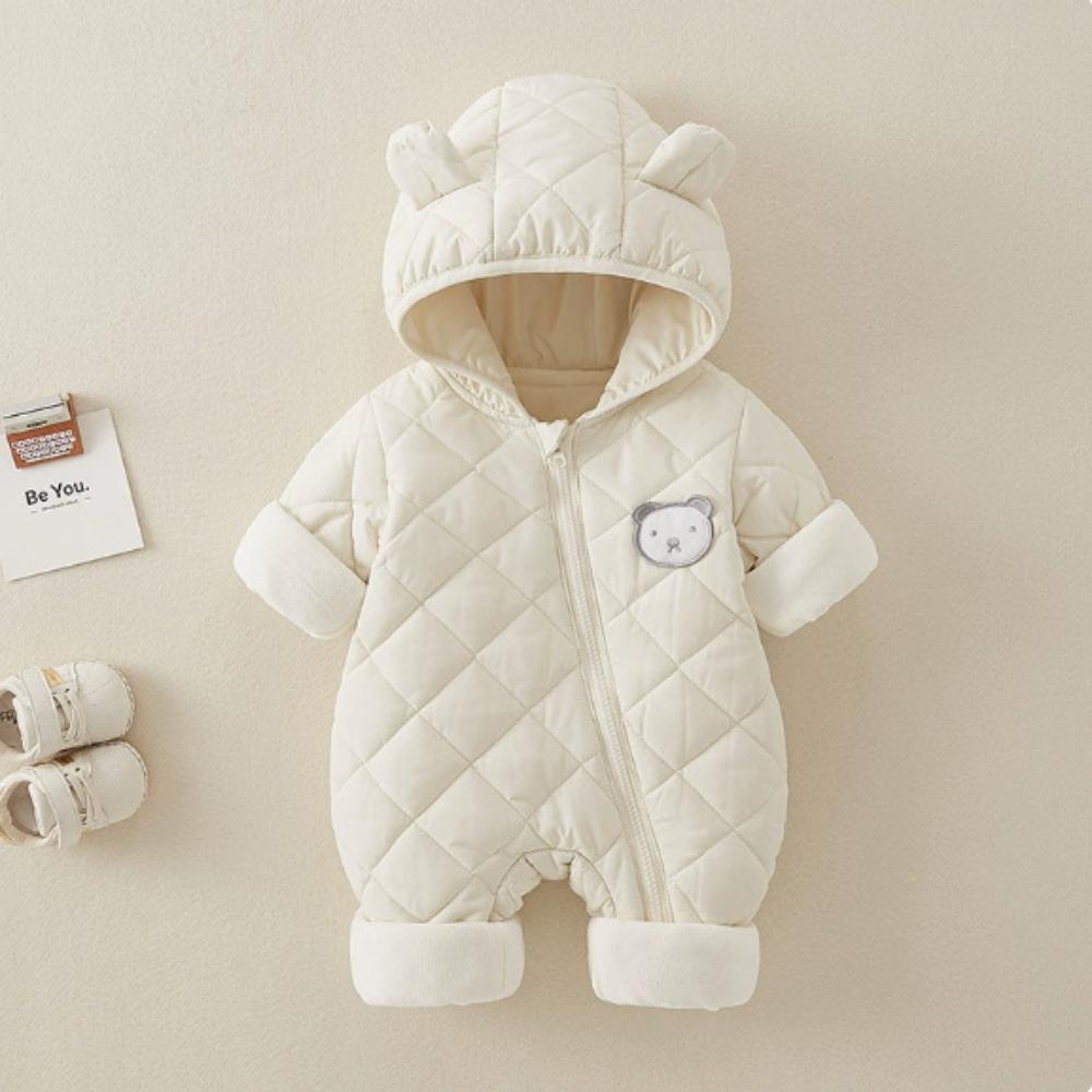 Class A Fleece Lined Baby Winter Clothes Boys Girls Quilted Romper Newborn Warm Padded Jumpsuit Outdoor Crawler
