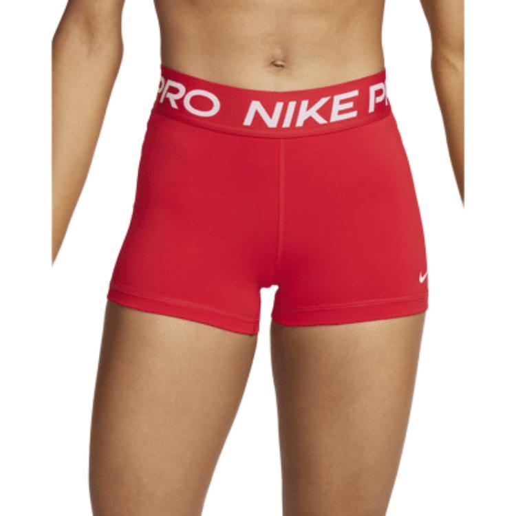 Nike Pro Logo Letter Print Hohe Taille Sportshorts Damen-Shorts University-Rot CZ9857-658