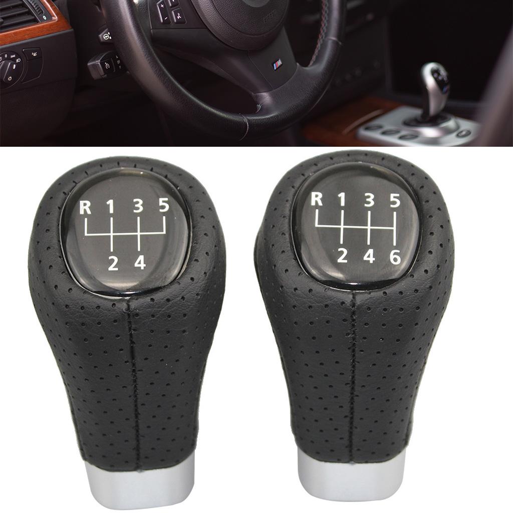 💰Kaufe 5/6 Speed Manual Car Gear Stick Shifter Advanced Leather Gear Shift Knob Head zum besten