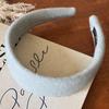 Women Headband Wide-Brimmed Sponge Filling Soft Suede Texture Hair Hoop Autumn