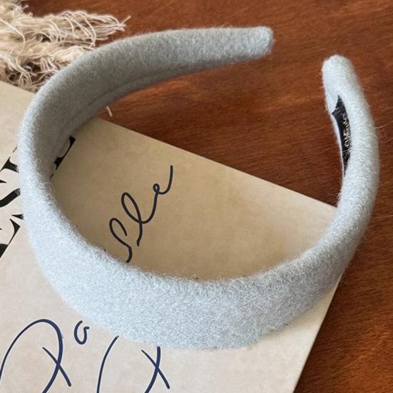 Women Headband Wide-Brimmed Sponge Filling Soft Suede Texture Hair Hoop Autumn