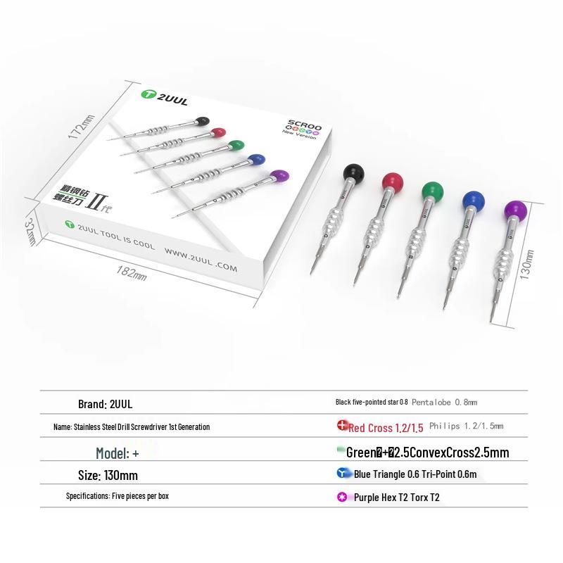 2UUL SD92 Magnetic Screwdriver for Apple & Android Phone Repair Standard