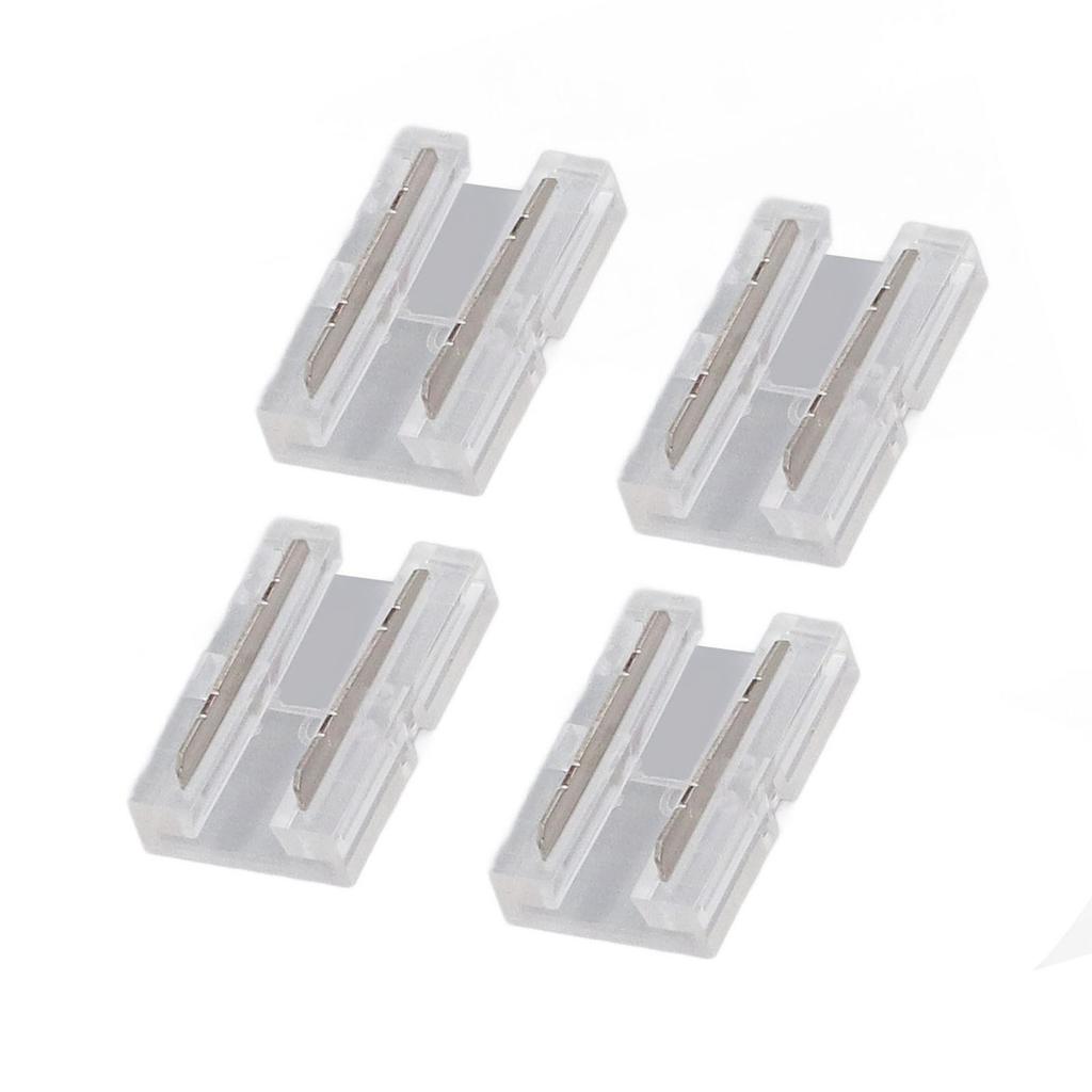 20 Pcs FCOB COB LED Strip Connector 8mm 0.31in Transparent Solderless COB LED Strip To 2 Pin Wire Connector