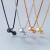Gold Color Stainless Steel Barbell Pendant Necklace for Men Women Sports Souvenir Gift Square Pearl Chain Charm Trendy Jewelry