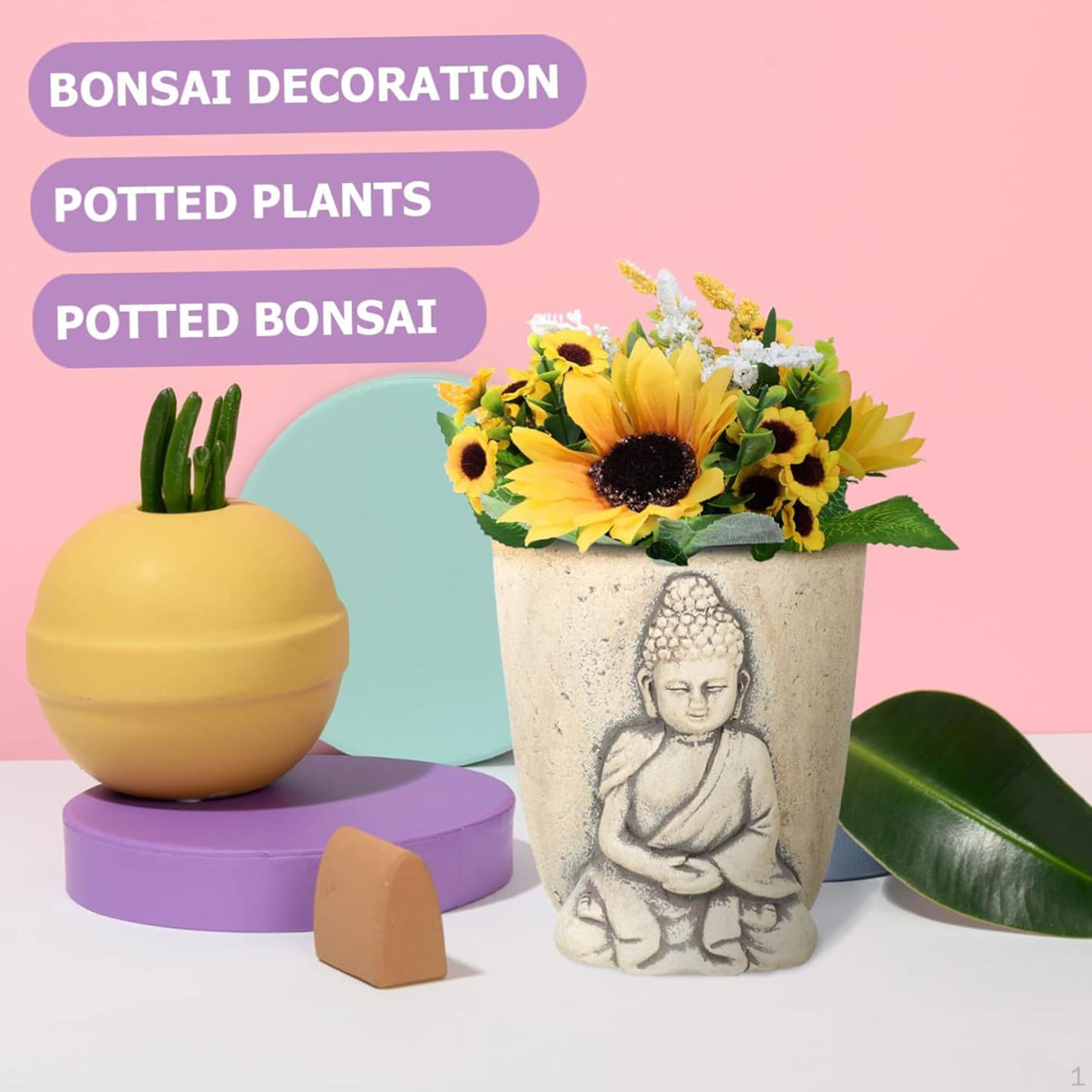 

Цементный цветочный горшок Будда для декора фермерского дома и сада на открытом воздухе Style B