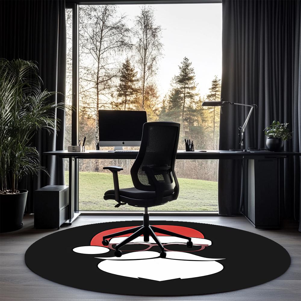 Christmas Santa Claus Printed Round Rug Carpet Chair Rug Area Rug Entryway Doormats,for Office Chair Living Room Bedroom Kitchen Room.