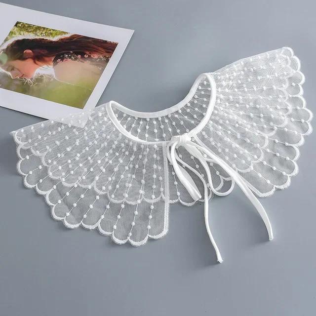 

Милые банты кружева вышивка ложные воротники для женщин рубашка съемный воротник девушки плечо накидка маленькая шаль ложный воротник