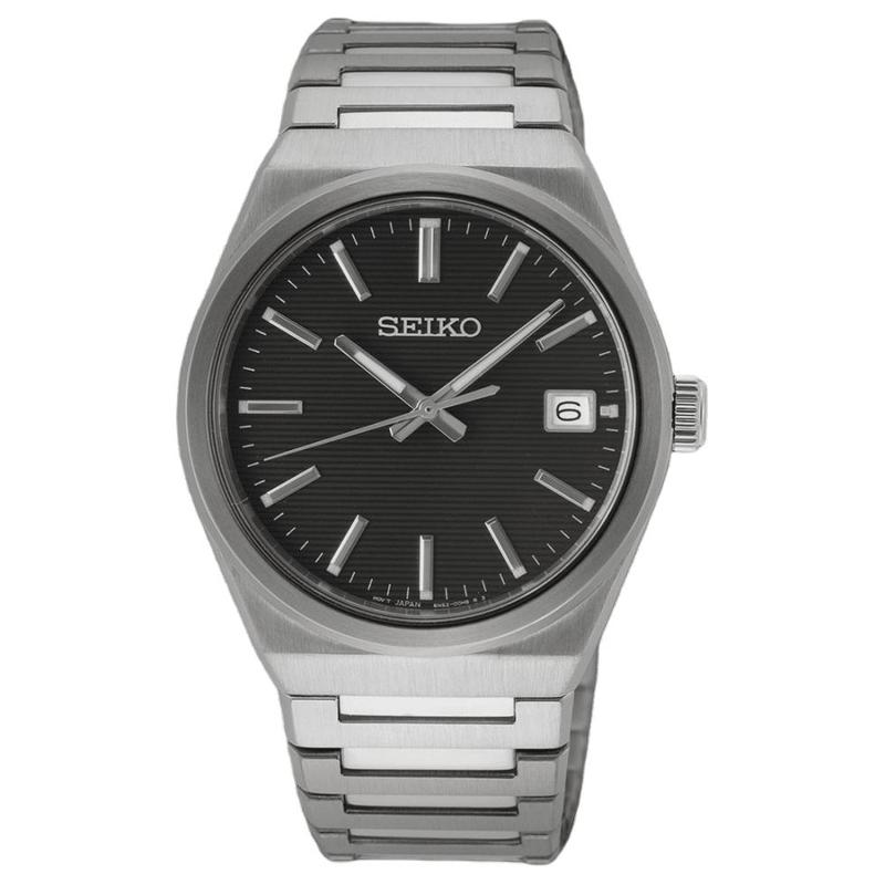 SEIKO Classic Series 100 meters waterproof Quartz Steel Strap 38.5mm men s watch black dial SUR557P1 чёрный