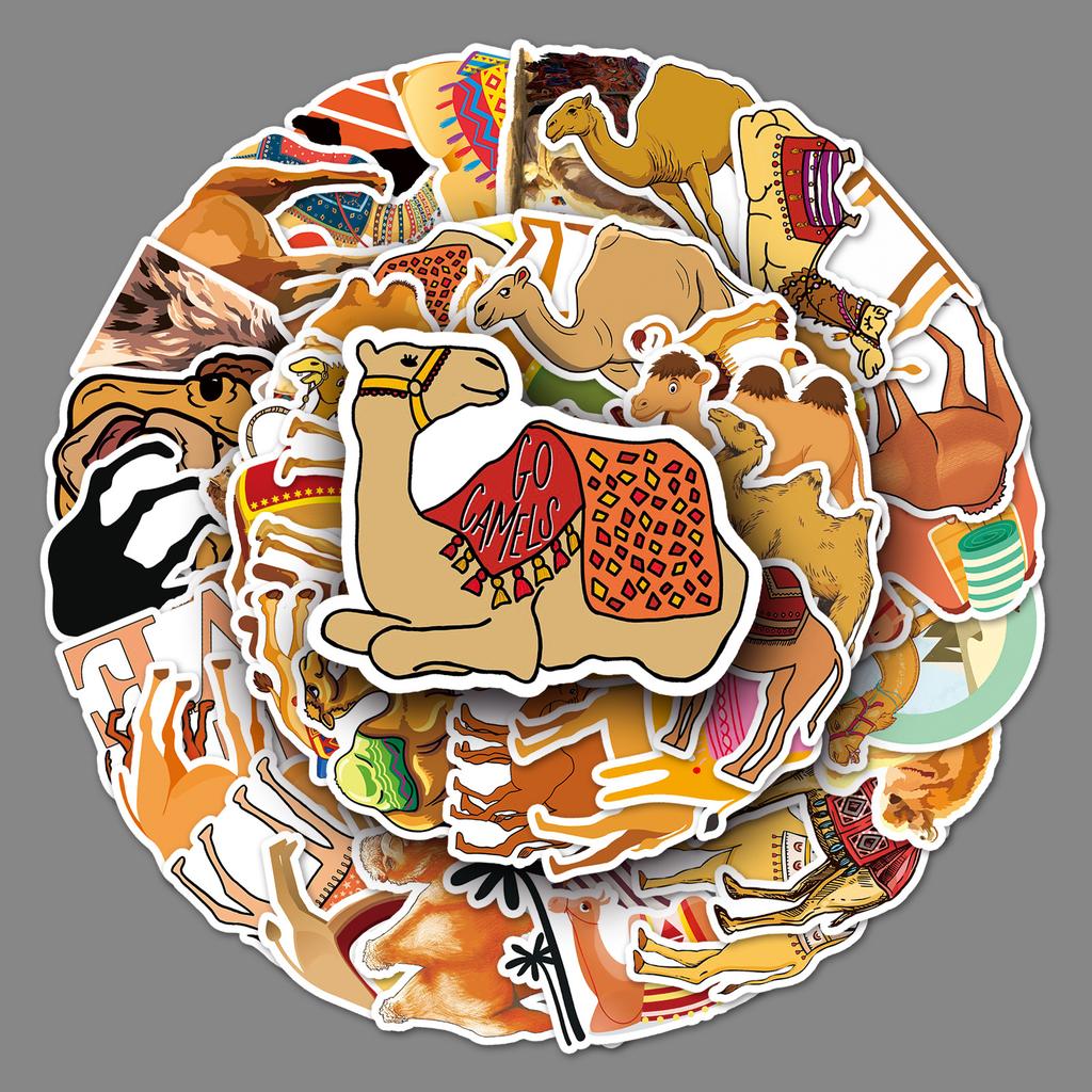 50 Kamel Doodle Persönlichkeit Cartoon Tier Kinder DIY Handyhülle Wasserbecher Koffer Aufkleber Wasserdicht