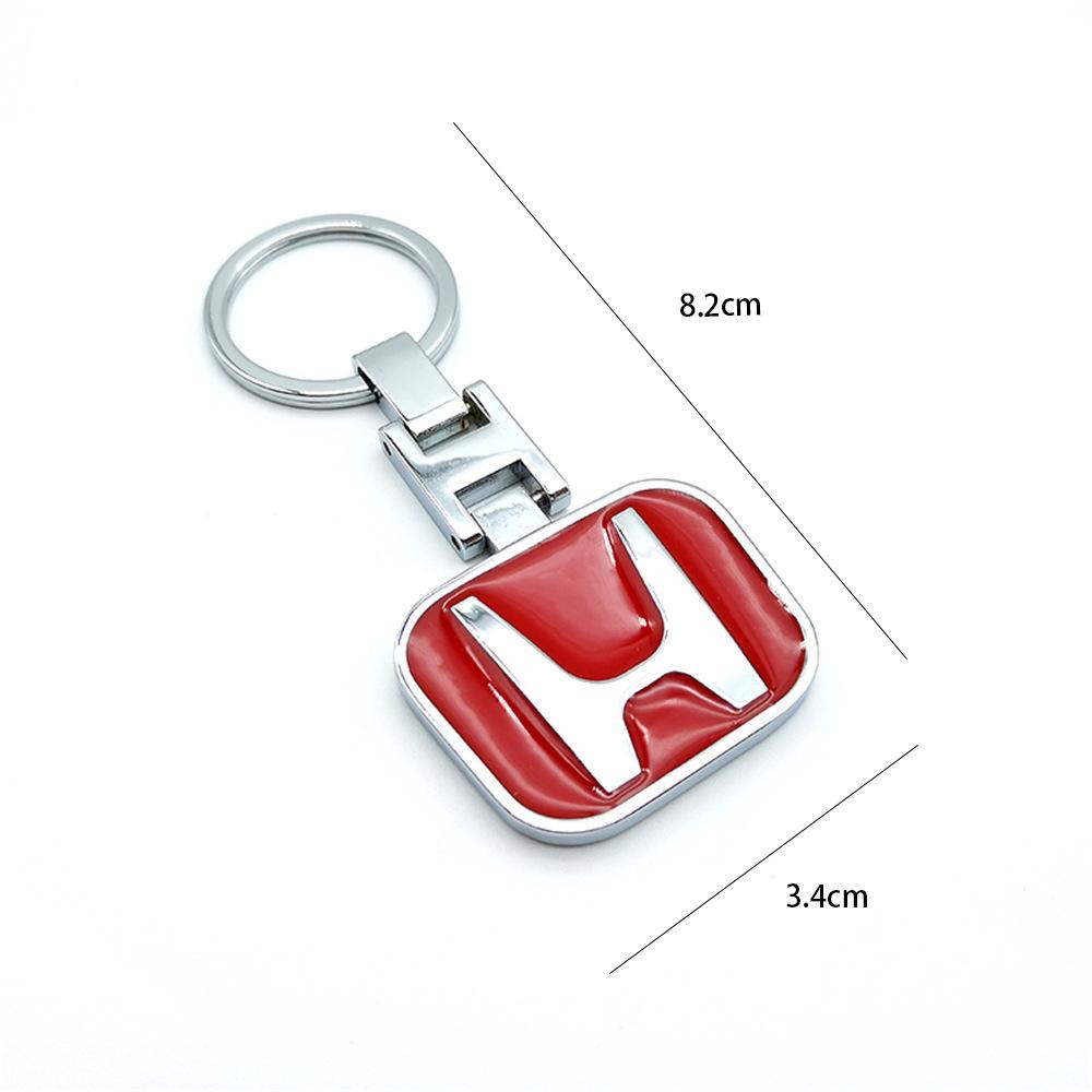 UNYDV1 Car Badge Keychain Zinc Alloy Keyring Accessories For Honda Civic FIT Accord Prelude CRV 5th City CRZ CRX Jazz HRV Pilot Odyssey