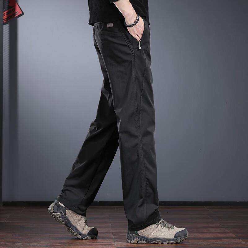 JieLeNuo Men's Outdoor Water-Repellent Straight-Leg Hiking Pants