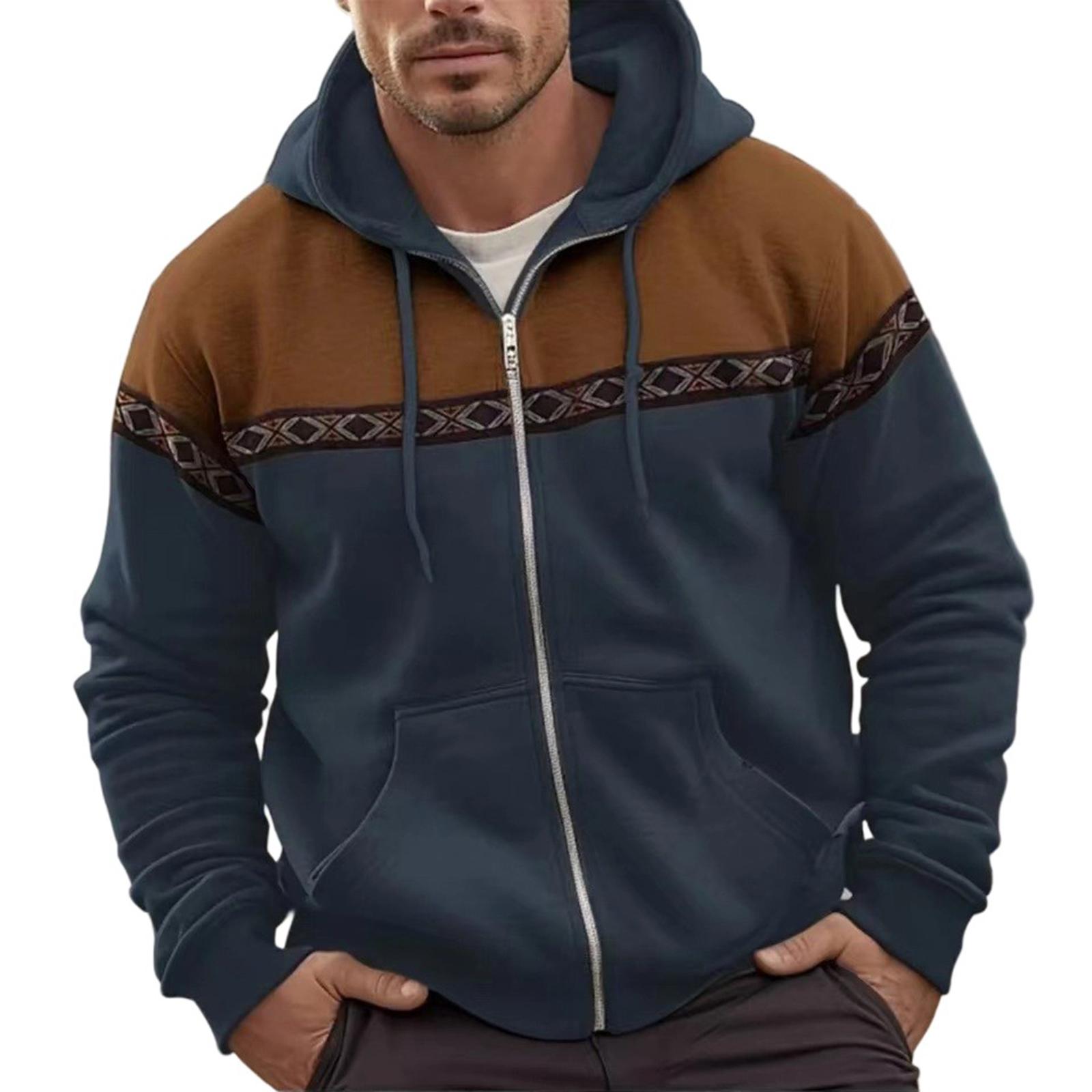 

Men s Leisure Fashion Hooded Hood Zipper Coat XL