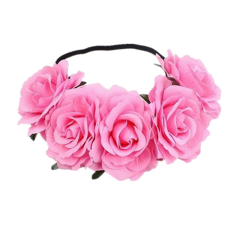 Halloween Rose Hair Band Hair Hoop Cosplay Costume Party Flannel Flowers Crown Headband Festival Hair Garland Wedding