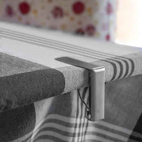 XP Design Stainless Steel Tablecloth Clips, for Fixing Tablecloths and Table Covers, Grips, Anti-Slip, and Prevents Slippage (Silver, 6 Clips/b)