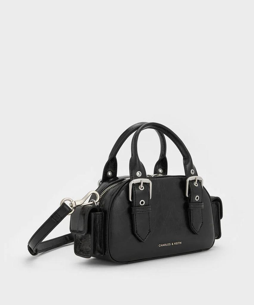 Charles & Keith Blaze Buckle Strap Side Pocket Bowling Bag 2 Colors Ck2-30770735