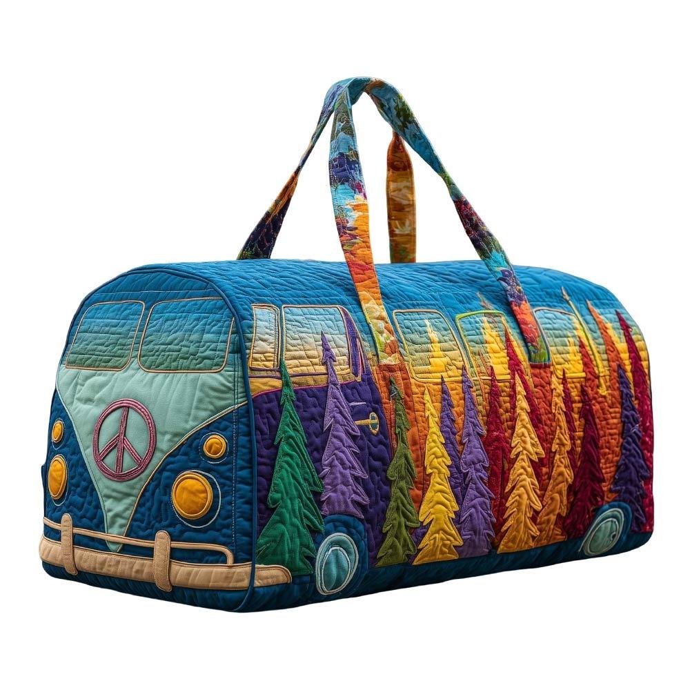 

Quilted Cotton Quilted Travel Bag Hippie Vibe 3D Design Printed Yoga Bag Frog Pattern Mushroom Print Duffle Bag Overnight Stay