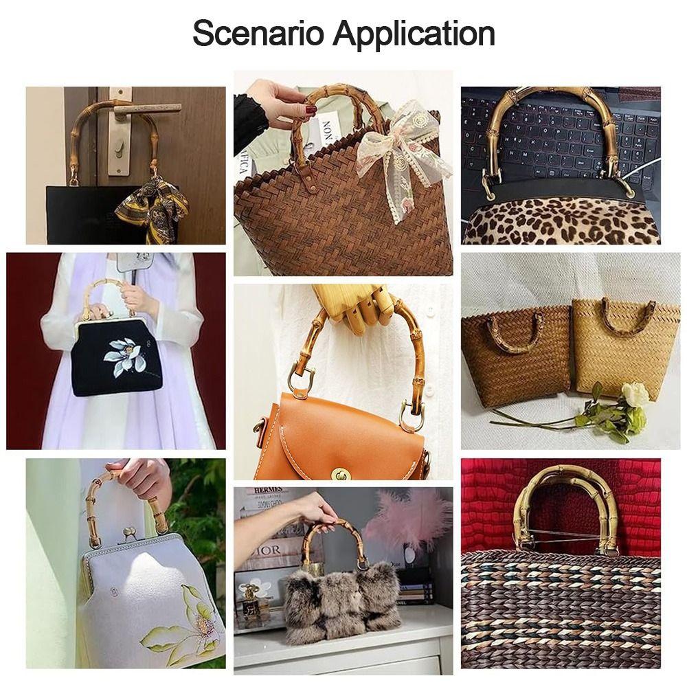 New Detachable Bamboo Purse Handles With Buckle U-Shaped Bamboo Bag Handles 15.5CM Handbag Band Handle Gift Box