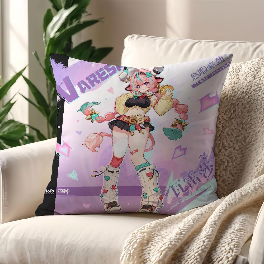 Game Varesa Genshin Impact cushion cover Pillow Cover Decoration Room Home Sofa living Office Car Nordic Simplicity