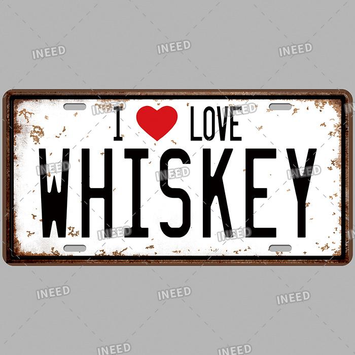 INEED Vintage Wall Decor Car License France Newyork USA Flag Metal Plate Garage Car Number Metal Signs Motor Decorative Tin Sign