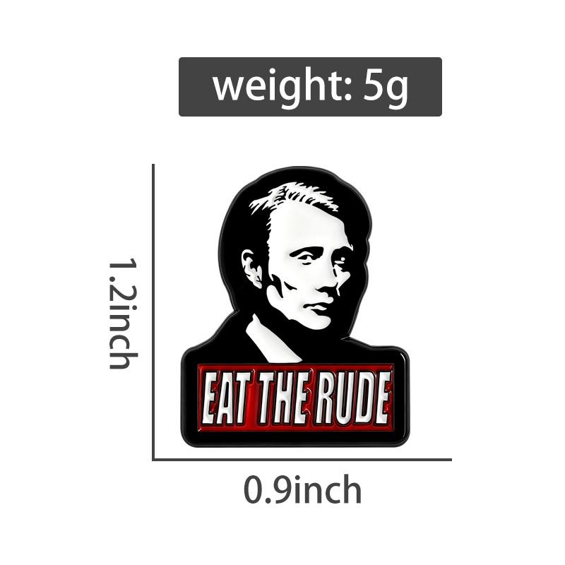 Eat The Rude Enamel Pins TV Series Character Catchphrase Brooches Lapel Badges Punk Gothic Jewelry Gift for Fans Friends