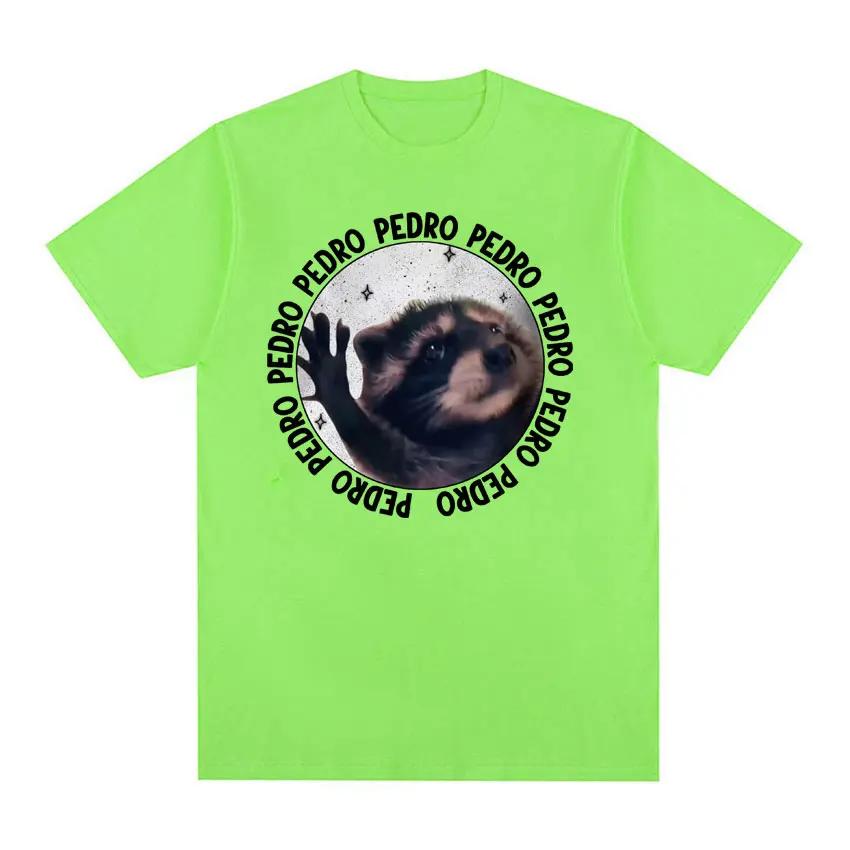 Funny Raccoon Pedro Dancing Meme Tee Shirt Men Women's Vintage Cartoon Harajuku T-shirt Casual Oversized T Shirt Tops Streetwear