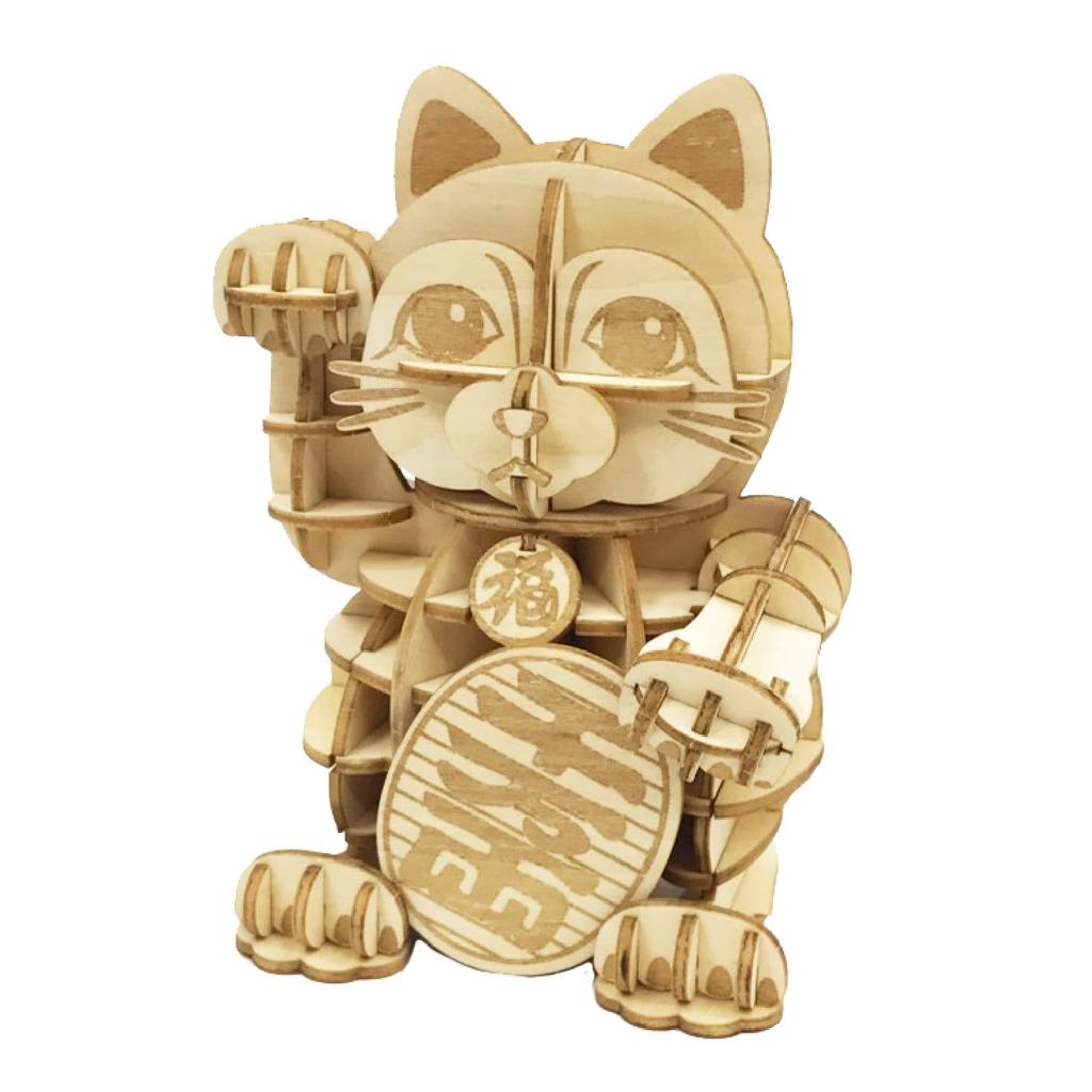 Maneki Neko A wooden 3D puzzle DIY craft kit that can be enjoyed by everyone from elementary school students to adults Educational toys for boys and