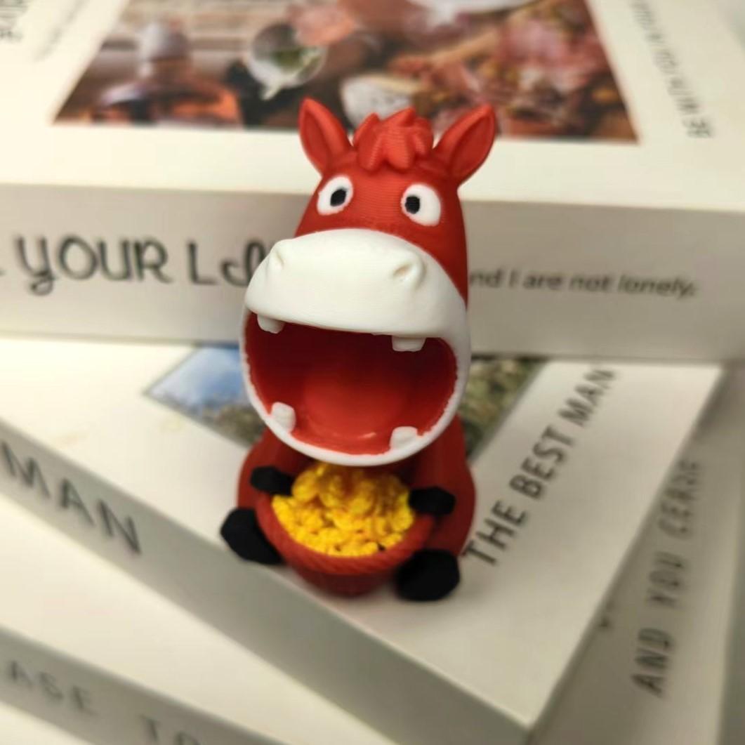

Cute Red Horse Statue Holding Bowl of Gold Coins - Chinese Zodiac Horse Figurine for Home Desk Decor, Lucky Fortune Novelty Gift
