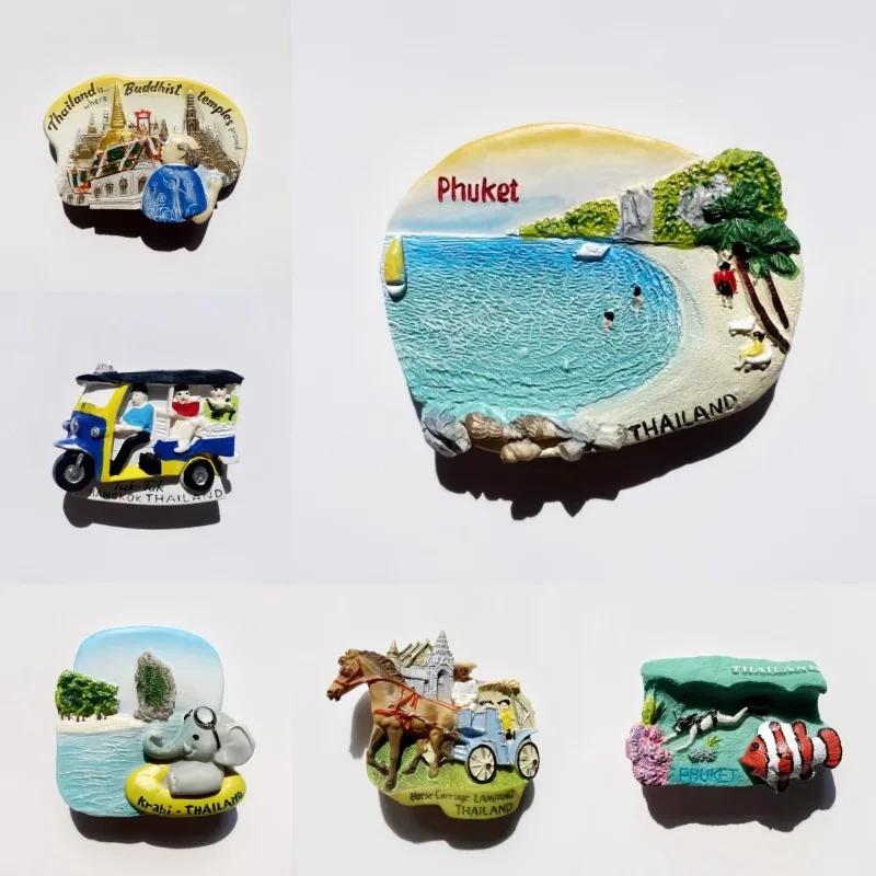 Thailand Souvenirs Phuket Chiangmai Fridge Stickers Krabi Wat Phra Kaew Samui Fridge Magnetic Stickers Wedding Gifts