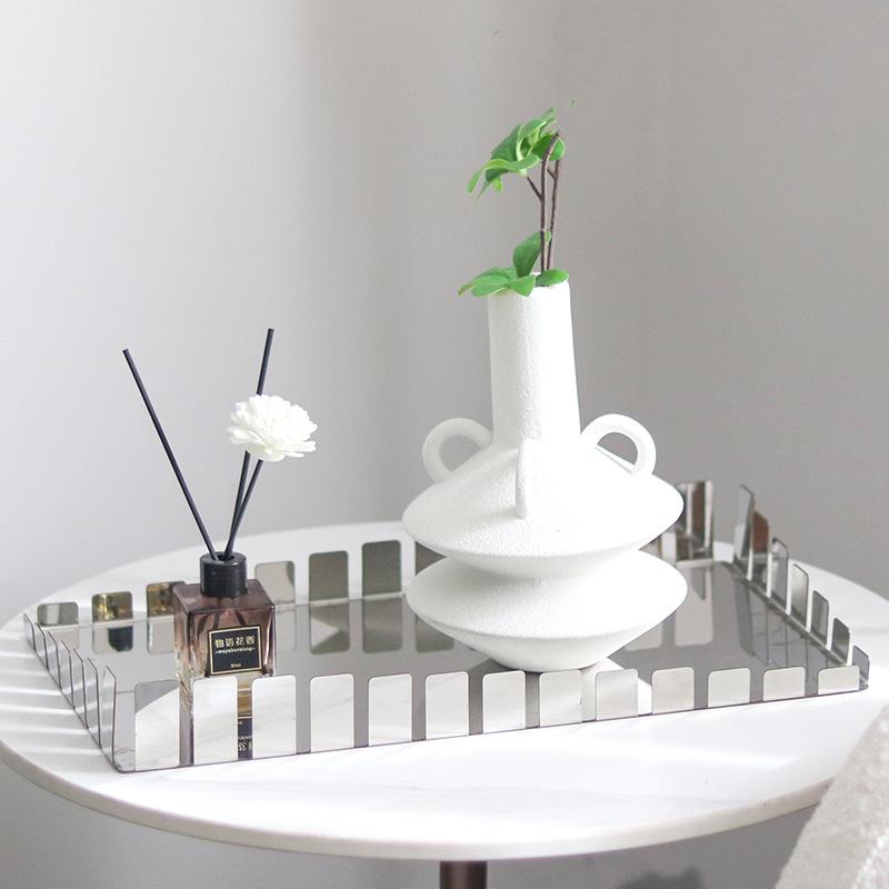 Modern Light Luxury Geometric Irregular Fruit Plate Ornaments Model House Sales Office Restaurant Coffee Table Tray Soft Decorations