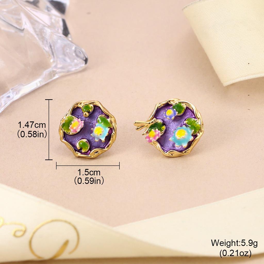 Gradual Change Mori Spring and Summer New Silver Needle Pearl Flower Earrings New Earrings Color Retention Earrings
