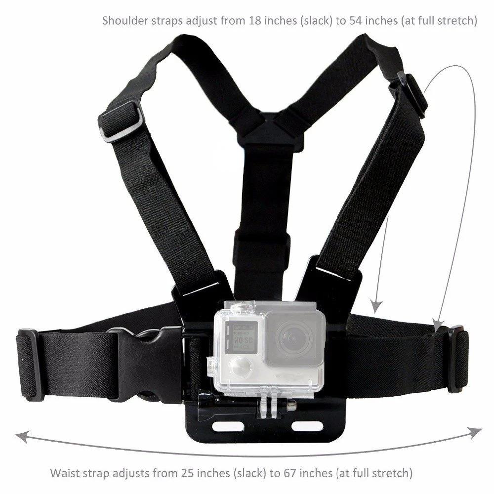Gopro Chest Mount Harness For Hero 12 11 10 9 8 7, Xiaomi Yi 4k, Insta360 - Adjustable Strap For Sports & Outdoor Activities