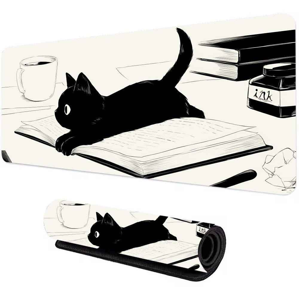 Cute Cartoon Cat Mouse Pad Xxl Large Antislip Rubber Gaming Mousepad Esport Durable Thick Seam Edge Office Gamer Long Desk Mat