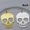 New Trendy Gold Sliver Color Skull Acrylic Big Drop Earrings For Women Skeleton Skull Head Earrings Jewelry Halloween Party Gift