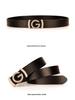 Men's Smooth Buckle Vegetable Tanned Leather Belt, Adjustable Length