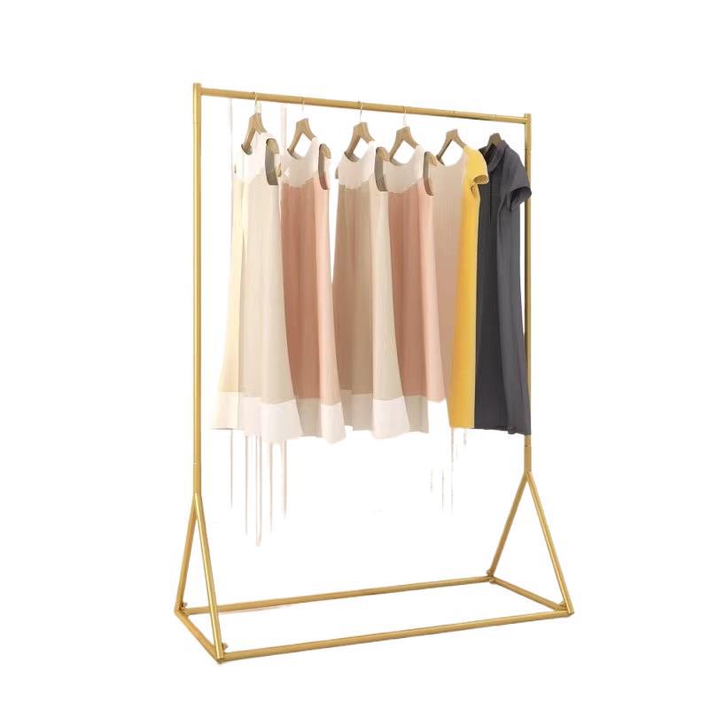 Women’s Clothing Floor Rack - Gold Display for Store & Live Broadcast