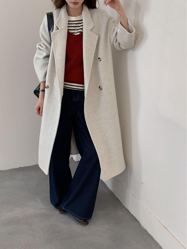 2025 High-End Handgenähter Doppelseitiger Wollmantel für Damen: Eleganter & Vielseitiger Herbst/Winter-Stil