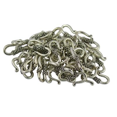 50Pcs Tibetan Silver S Hook Clasp Necklace Jewelry Making 21 X 14mm
