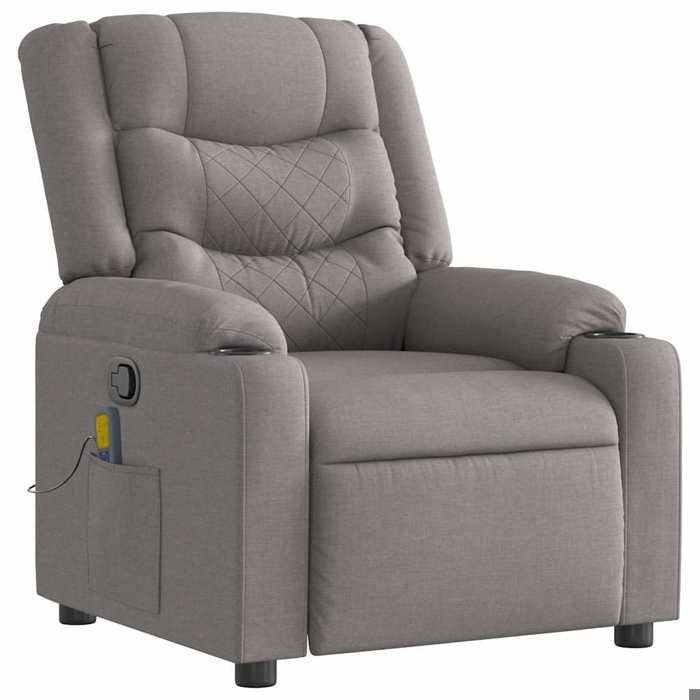 VidaXL Reclining Massage Armchair Taupe Fabric 4019933