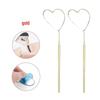 Heart-Shaped Anti-Fog Eyelash Extension Mirror - Stainless Steel, Anti-Curl Design